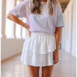 The Drop White Ruffle Mini Skirt by @spreadfashion